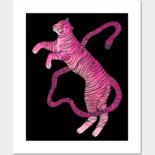 Pink emo tiger Posters and Art